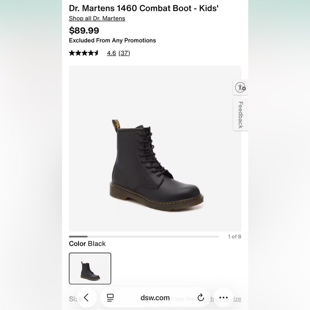 Brand New Never Worn Dr. Martens 1460 Combat Boot - New With Box - Kids size 13